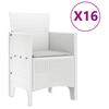 Garden Dining Set with Cushions 17 pcs White PP