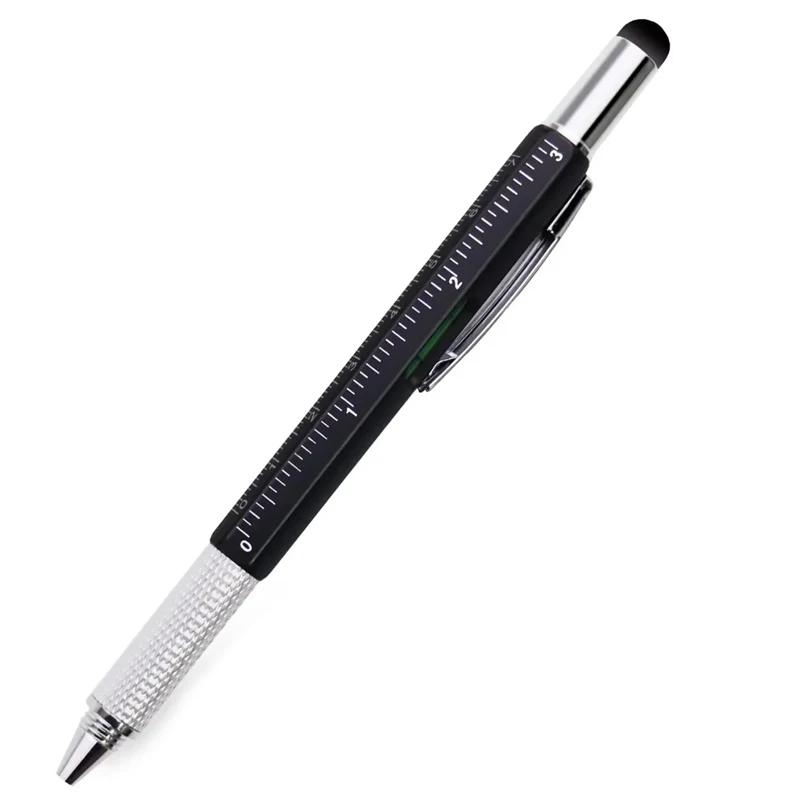 Многофункциональная шариковая ручка 7 в 1 с современным ручным инструментом, измерительная техническая линейка, отвертка, сенсорный экран, стилус, спиртовой уровень