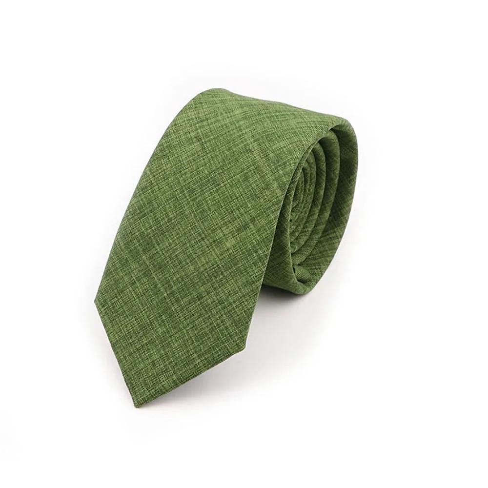 Solid Handmade Tie Color Cotton Ties Men Necktie Narrow Pink Sage Green Casual Tie Wedding
