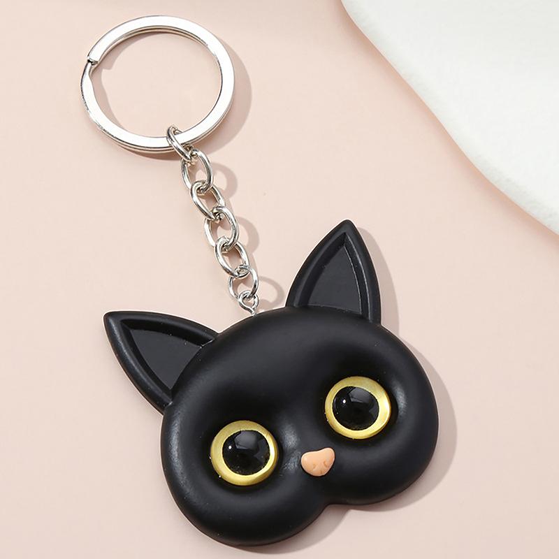 Cute Keychain Black Cat Pendant Key Chains Animal Key Ring For Women Men Handbag Accessories Car Key Hanging Jewelry Gift