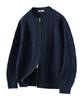 UNTAPPED STUDIO Oversized 2-Way Aran Cable Round Zip-Up Knit Cardigan 5 Colors
