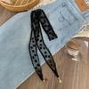 Lace Silk Scarf, Long Strip, High-end Bow, Small Pendant, Scarf, Headscarf, Headband, Decorative Scarf, Waist Belt Can Be Tied.