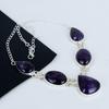 Natural Amethyst Gemstone Handmade 925 Sterling Silver Necklace, Amethyst Silver Necklace For Wife, Unisex Necklace Mother's Day GiftGift