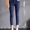 Autumn Winter Women Thicken Stretch Skinny Jeans Fashion Button High Waist Black Warm Jeans Lady Vintage Blue Denim Pencil Pants