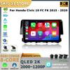 Android 13 автомобильное стерео радио для Honda Civic 10 FC FK 2015-2020 WIFI 4G мультимедийная навигация GPS беспроводной Carplay 2 Din экран