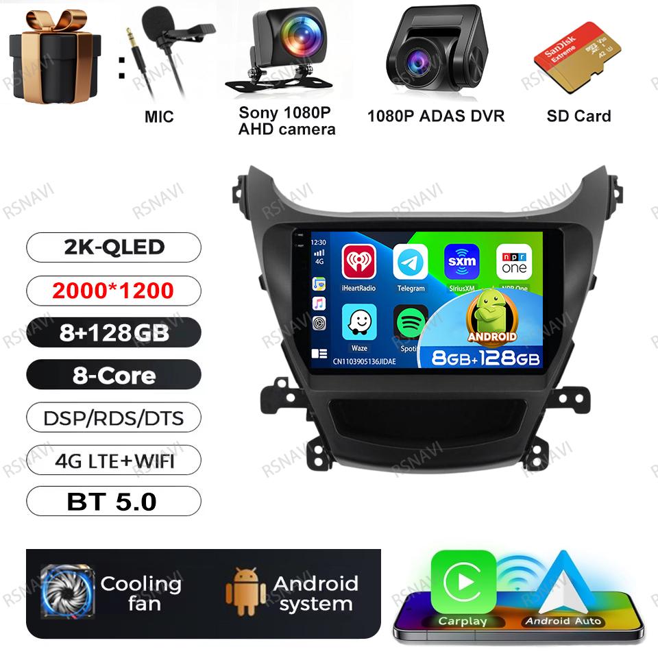 Android 16 Car Radio For Hyundai Elantra Avante MD I35 2011-2016 Multimedia Video Player Audio Auto Autoradio GPS 5G WIFI 4G LTE