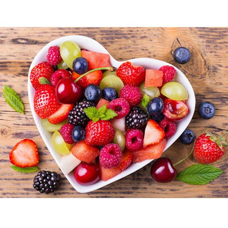 5D Алмазная картина с фруктами, полная круглая дрель, Алмазная вышивка, вышивка крестом, полный набор, хрустальная мозаика, алмазный кухонный декор