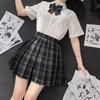 Юбка в форме юбки, плиссированная юбка, косплей, школьная форма для девочек старшей школы JK, комплект, клетчатая юбка, лента, шопинг, вечеринка, косплей, фотосессия, парк развлечений, культурный