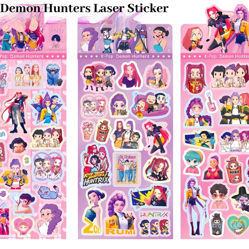 Laser Cut Sticker KPOP Demon Hunters Guka Devil Men's Group for Kids Cute Stationary School Office Art Supplies Decoration