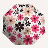 1pc Floral Pattern Automatic Folding Umbrella - Portable Foldable Design with 8 Ribs, Durable Plastic & Iron Frame y250725076