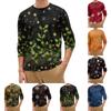 Men's Fashion Printed Round Neck Long Sleeve Bottoming Shirt Top