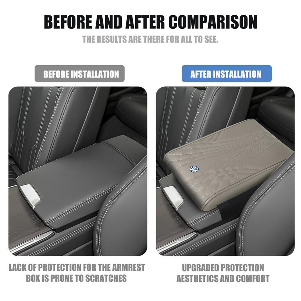 Car Arm Rest Box Expander Cushion Center Console Box Mat RR3 Cover For Volkswagen GTI Golf Polo Passat VW Tiguan T-ROC Jetta Taigo