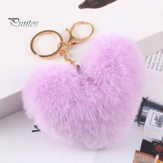 Плюшевый брелок с сердцем любви, мягкий, пушистый, легкий, для девочек, автомобильный брелок для ключей, сумка, украшение для рюкзака, кулон, подарок на день рождения