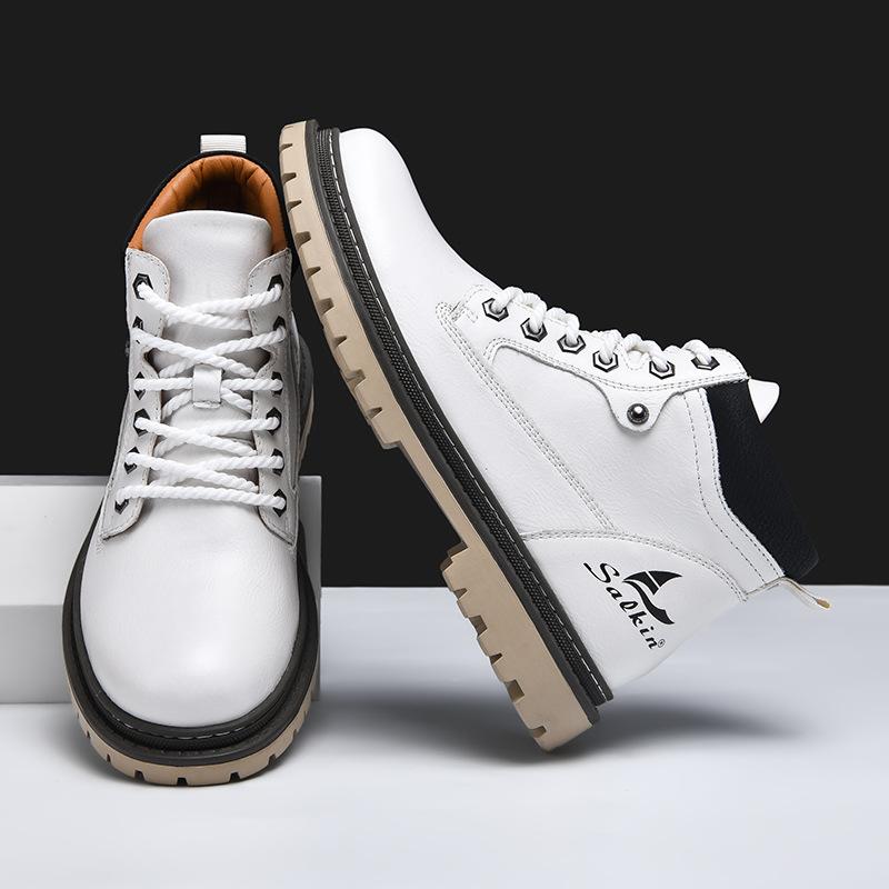 Men Boots High Quality Handmade Leather Boots High Top Boot Outdoor Non Slip Hiking Ankle Boots High Top Men Sneaker Bota Hombre