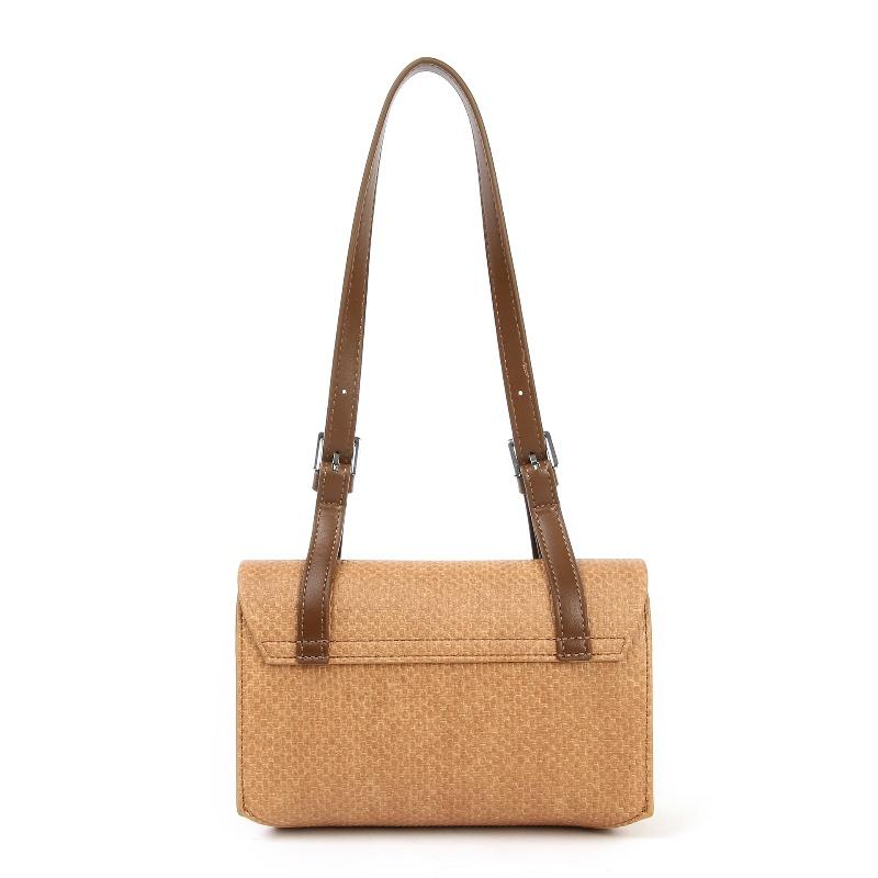 New Retro Imitation Woven Shoulder Bag for Women Classic Cover Contrasting Color Crossbody Bag Female Envelope Bag Commuting Bag