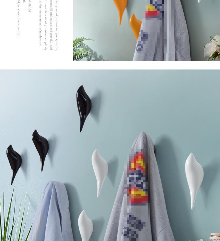 Modern Bird Decorative Wall Hooks for Coats & Hats - Indoor Simple Design