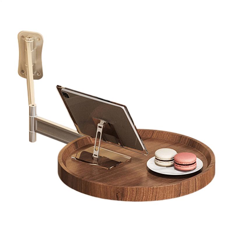 Настенный Складной Придиванный Столик Вращающийся Складной Кофейный Столик с Выдвижной Полкой Панелью Прикроватный Подвесной Придиванный Столик