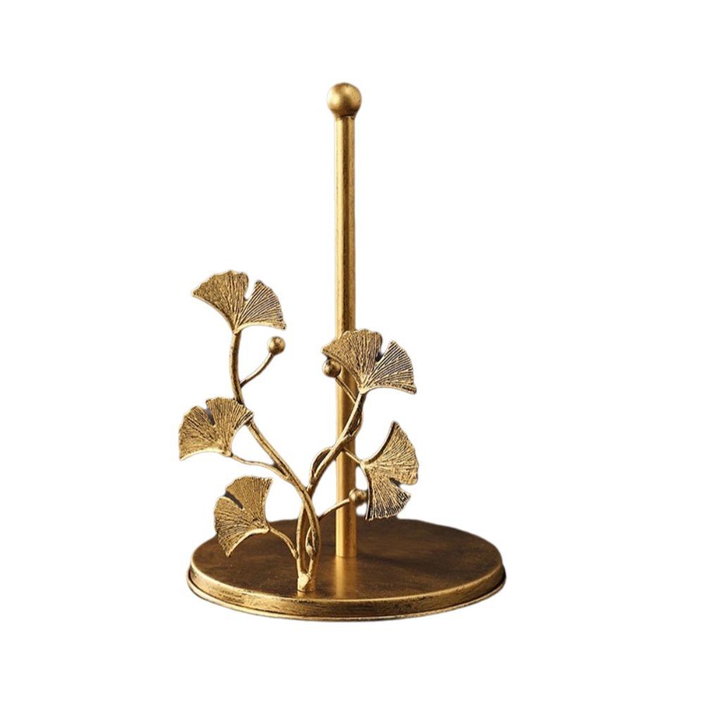Rose Shaped Roll Paper Towel Holder Ginkgo Leaf Tissue Stand Tissue Storage Rack for Kitchen