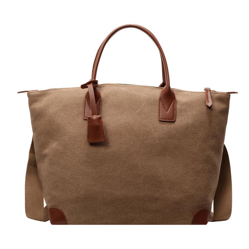 Новая универсальная холщовая женская сумка контрастного цвета большой вместимости портативная сумка-тоут женская нишевая ретро сумка-мессенджер