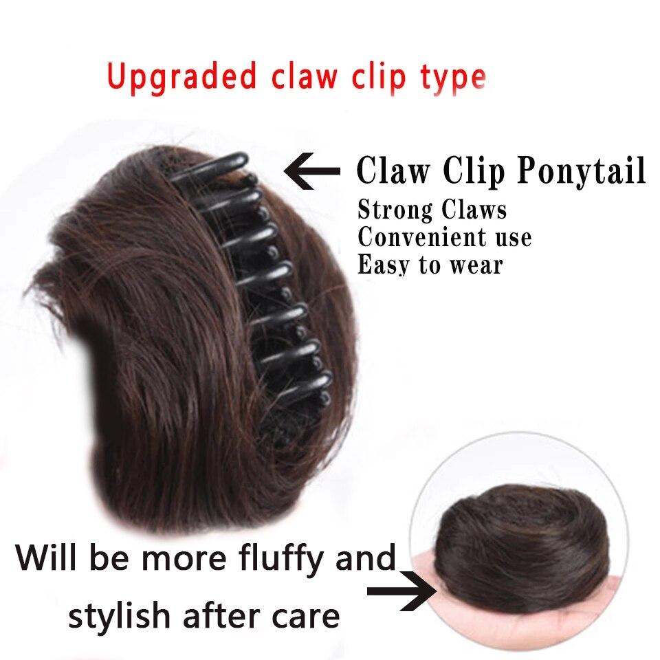 LUPU Girl's Chignon Natural Black Brown Straight Messy Bun For Women And Kids Donut Roller Hair Bun