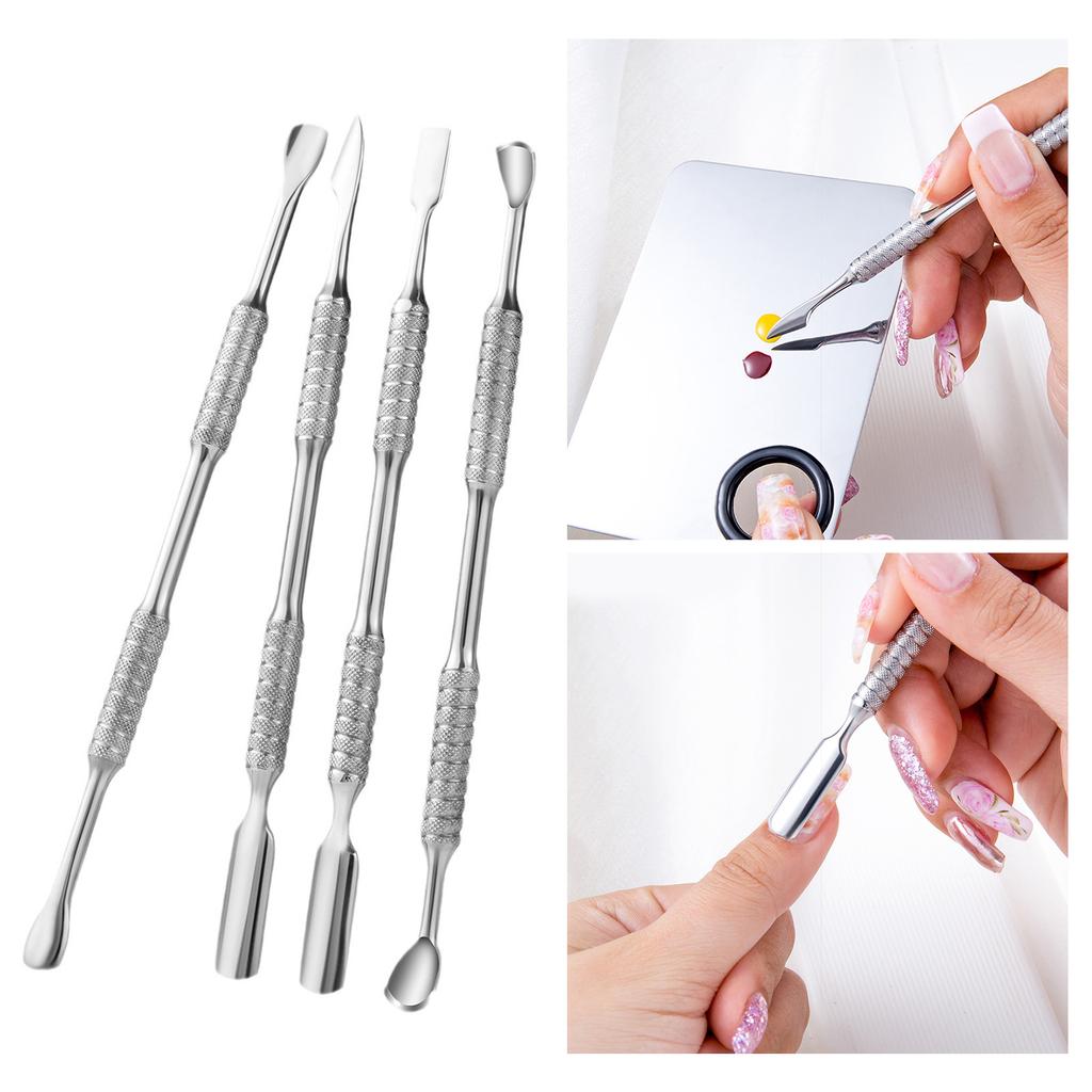 Cuticle Pusher Double-Headed Cuticle Pusher Stainless Steel Nail Polish Remover Manicure Tool for Fingernails Toenails