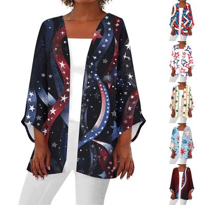 Женская повседневная модная легкая куртка средней длины с принтом, кардиган