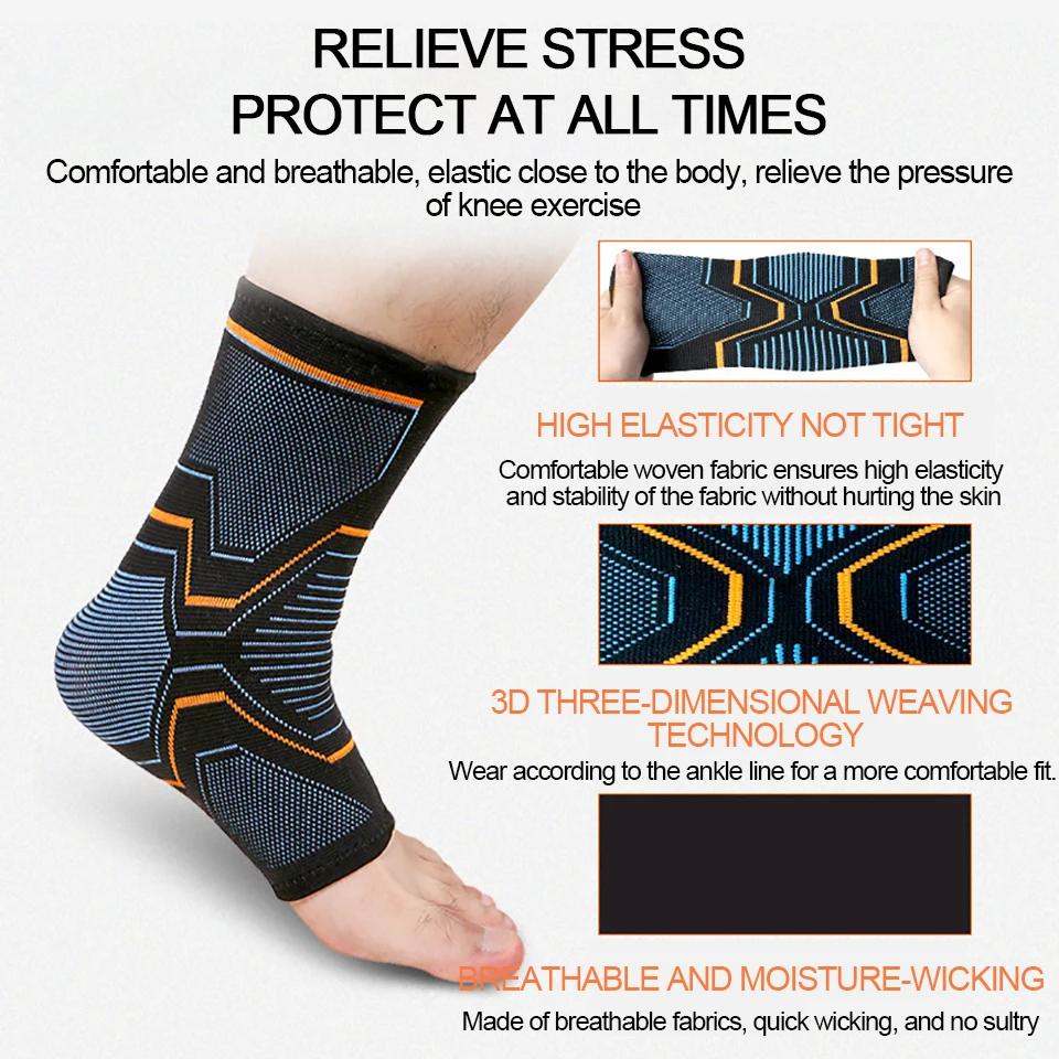 1Pcs Elastic Knitted Ankle Support Brace For Sports Yoga Basketball Volleyball Men Women Foot Joint Protector