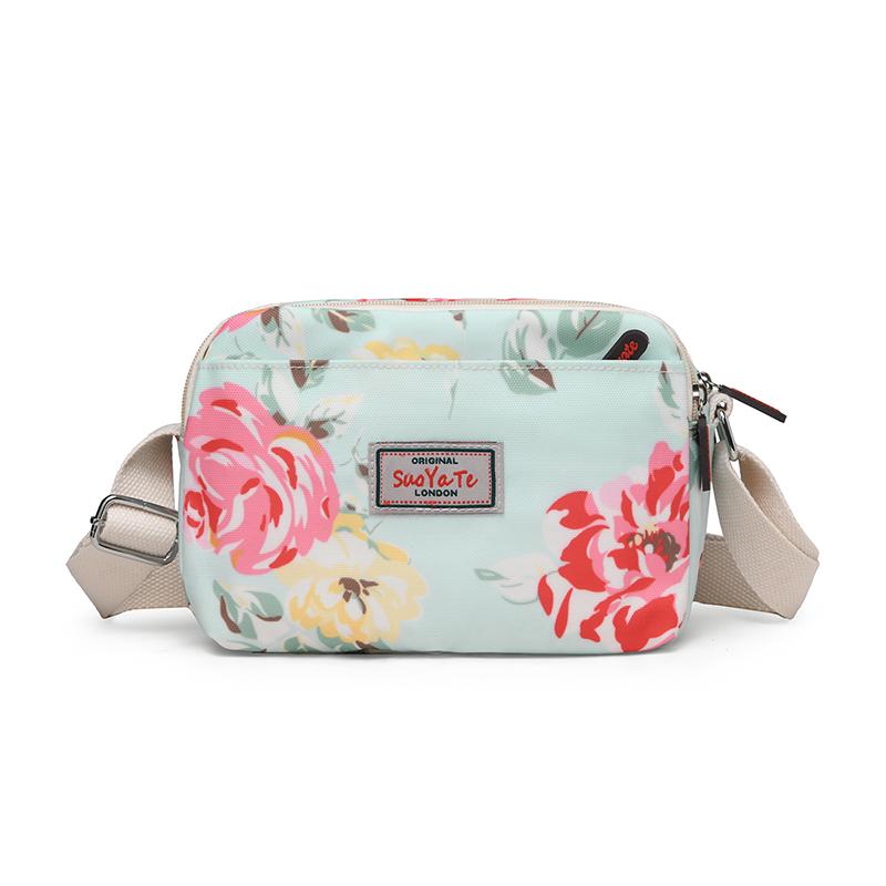 Нейлоновые сумки через плечо для женщин Модная маленькая квадратная сумка Водонепроницаемая вместительная сумка для мамы Женская красочная сумка кроссбоди с принтом