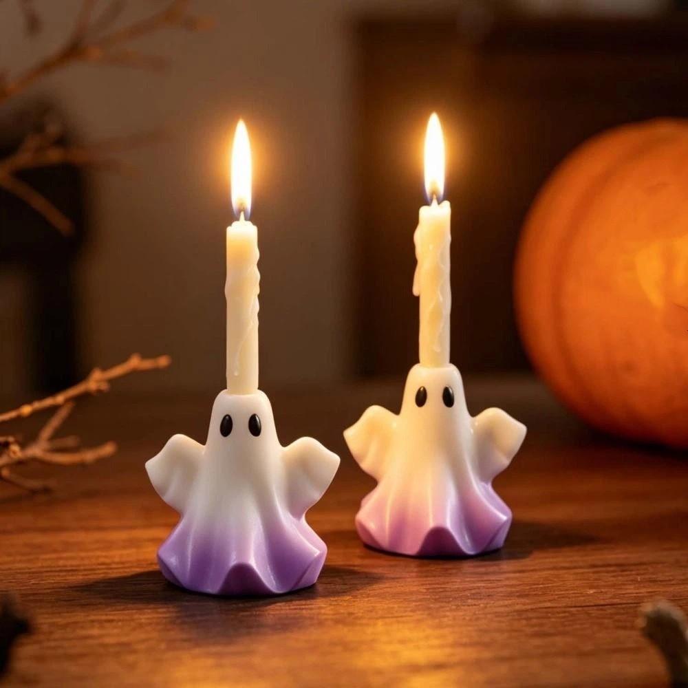 Cute Ghost Shape Mold Handmade Candle Holder Mold Ghost Candlestick Silicone Mold Party Decoration