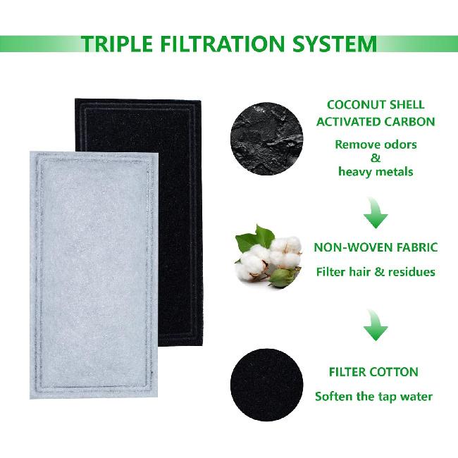 12 Pack Pet Fountain Replacement Carbon Filters Compatible with Pioneer Pet Plastic Fountain Raindrop, Feng Shui, Serenity, Magnolia & EveryYay, Cat