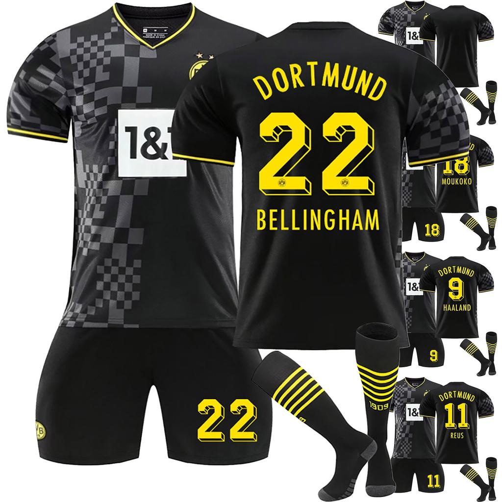 2223 Dortmund Away Jerseys Children's Football Training Suit Set