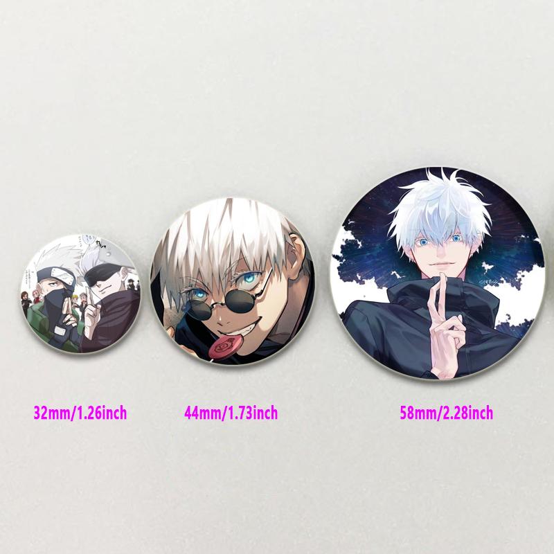 32/44/58mm Cute Anime Style Jujutsu Kaisen Brooch Satoru Gojou Cosplay Comic Button Pins Clothes Backpacks Cartoon Badge Jewelry Accessorie