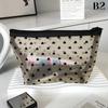 Love Print Mesh Cosmetic Bag Portable Toiletry Organizer Makeup Bag Multifunction Transparent Women Lipstick Storage Pouch