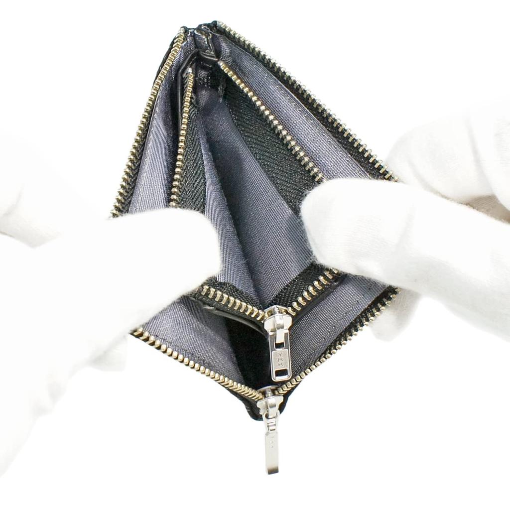 Indenya Inden Coin Purse F Coin Purse 08 Deerskin Black X Black Lacquer Small Checkered Pattern 1008-01-167