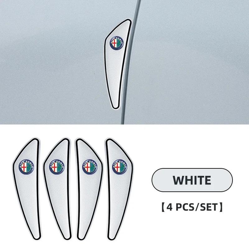 Car Stickers For Alfa Romeo 4pcs/set Rubber Bumper Strip Car Door Anti-Collision Emblem Sticker For Alfa Romeo 159 Giulietta Giu zxb894