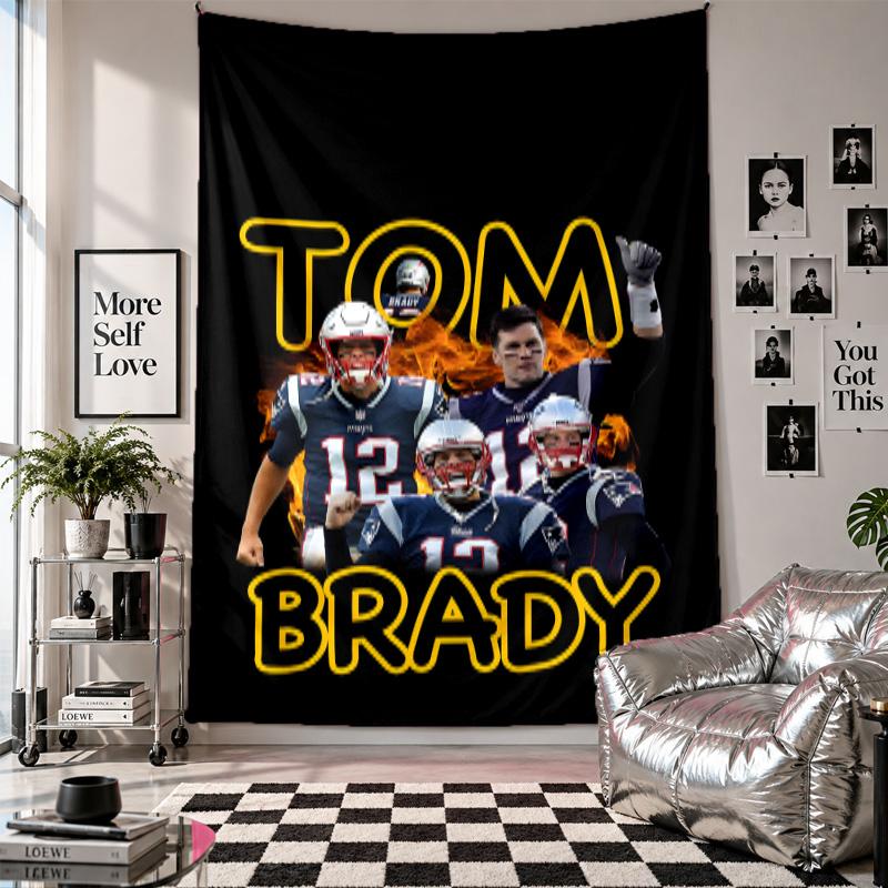 Wall TapestryTom Brady Art Hanging Cloth Decorative Background Cover for Room Decoration