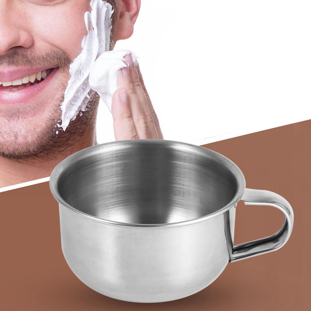 New Stainless Steel Metal Shaving Soap Mug Bowl Cup Shaver Razor Cleansing Foam Tool For Man
