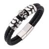 Punk Skull Stainless Steel Bracelets Bangles Of Men Leather Bracelets Men Jewelry New Arrival Male Wrist Band Gift