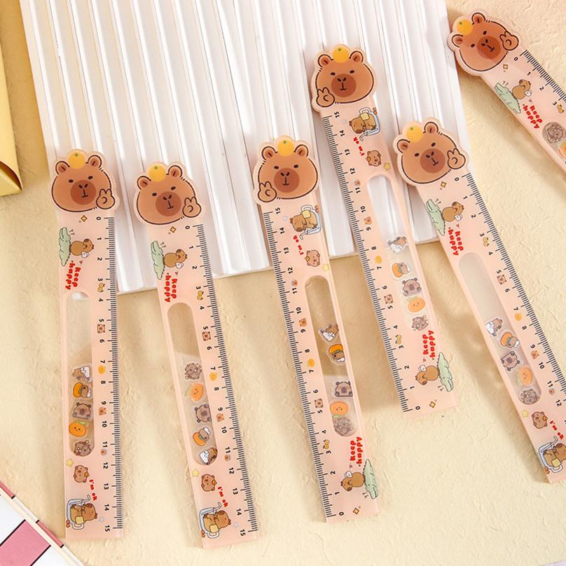 1Pcs Funny Ruler School Supplies Regla Cute 15cm Drawing Tool Panda Acrylic Shaking School Accessories Kawaii Stationery Rules