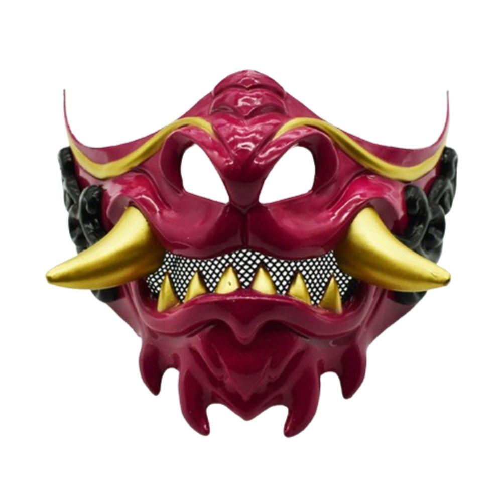Dress Up Samurai Cosplay Mask Cosplay Half Face Mask Toy Cosplay Red Prajna Mask Show