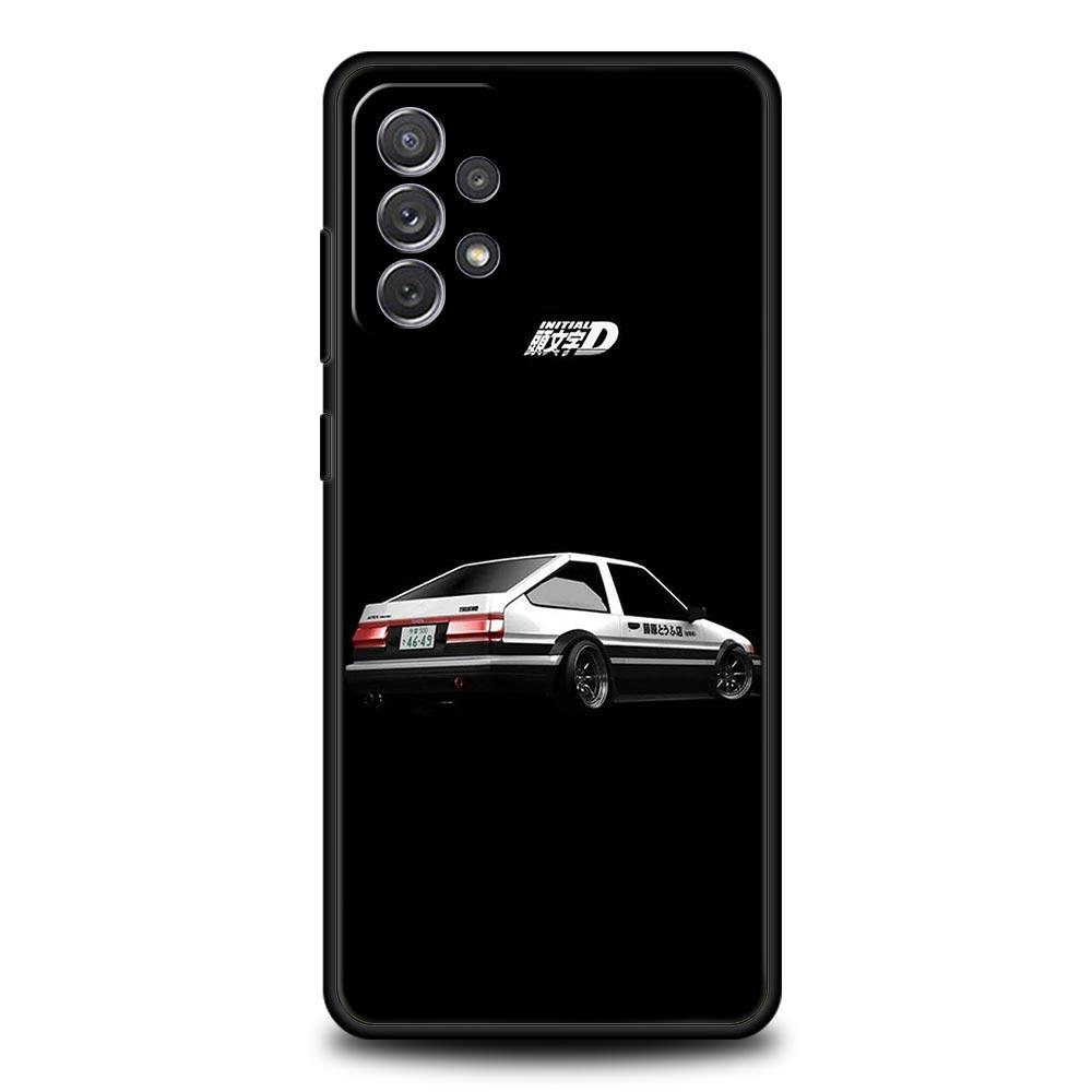 Initial D Car Phone Case for Samsung Galaxy A55 A35 A17 A07 A15 A13 A25 A51 A71 A72 A73 A32 A52 A52S A41 5G Soft TPU Shell Capas