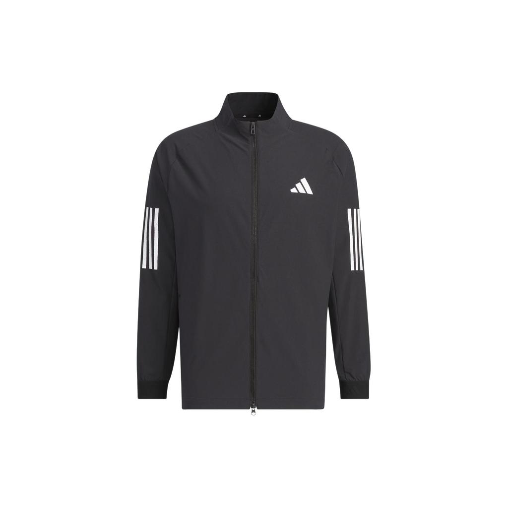 Adidas 4-Way Stretch Jacket Color Block Stand Collar Long Sleeve Golf Retro Jacket Men Jacket Black IN6595