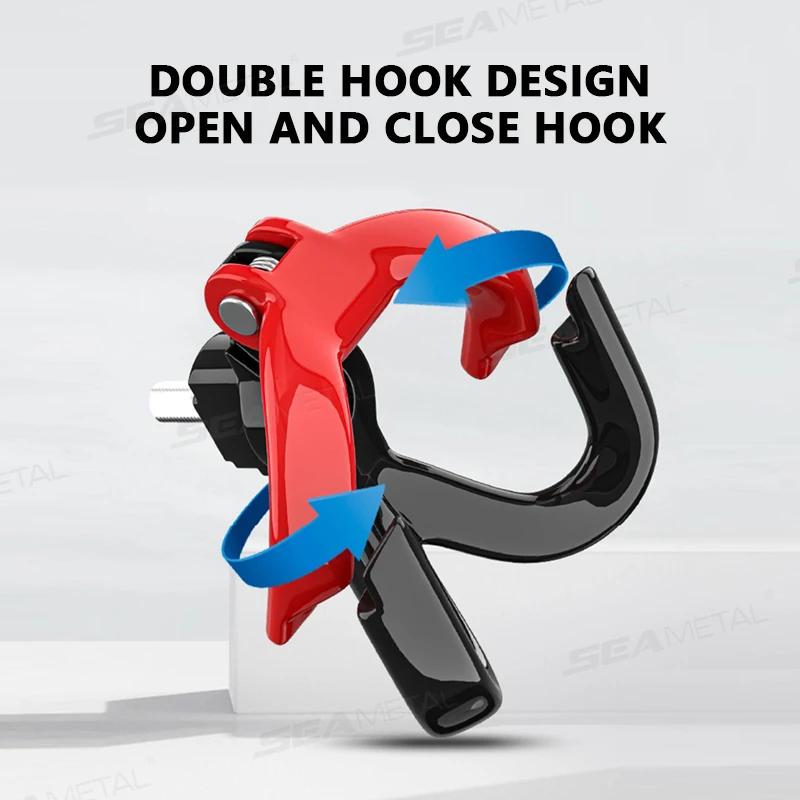 BLALION Motorcycle Helment Hook Holder Hand Bag Double Hook Luggage Shopping Bag Hangers Aluminum Alloy Motorcycle Accessories