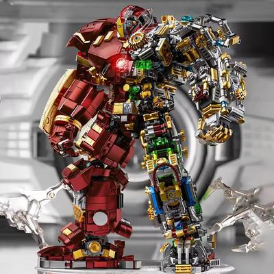 Zmart Железный Герой Блок Фигурка Действия Набор для Постройки Марк (2700+ штук) - Мех Бастер Мех-Костюм Робот-Человек из Кубиков Бронированный Набор для Сборки - Большая Модель со Светодиодами