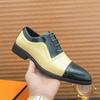 Fashion Fashion Color Block Men Dress Shoes 2025 Spring Business Casual Oxfords Leather Lace-Up Comfortable Work Shoes for Professionals