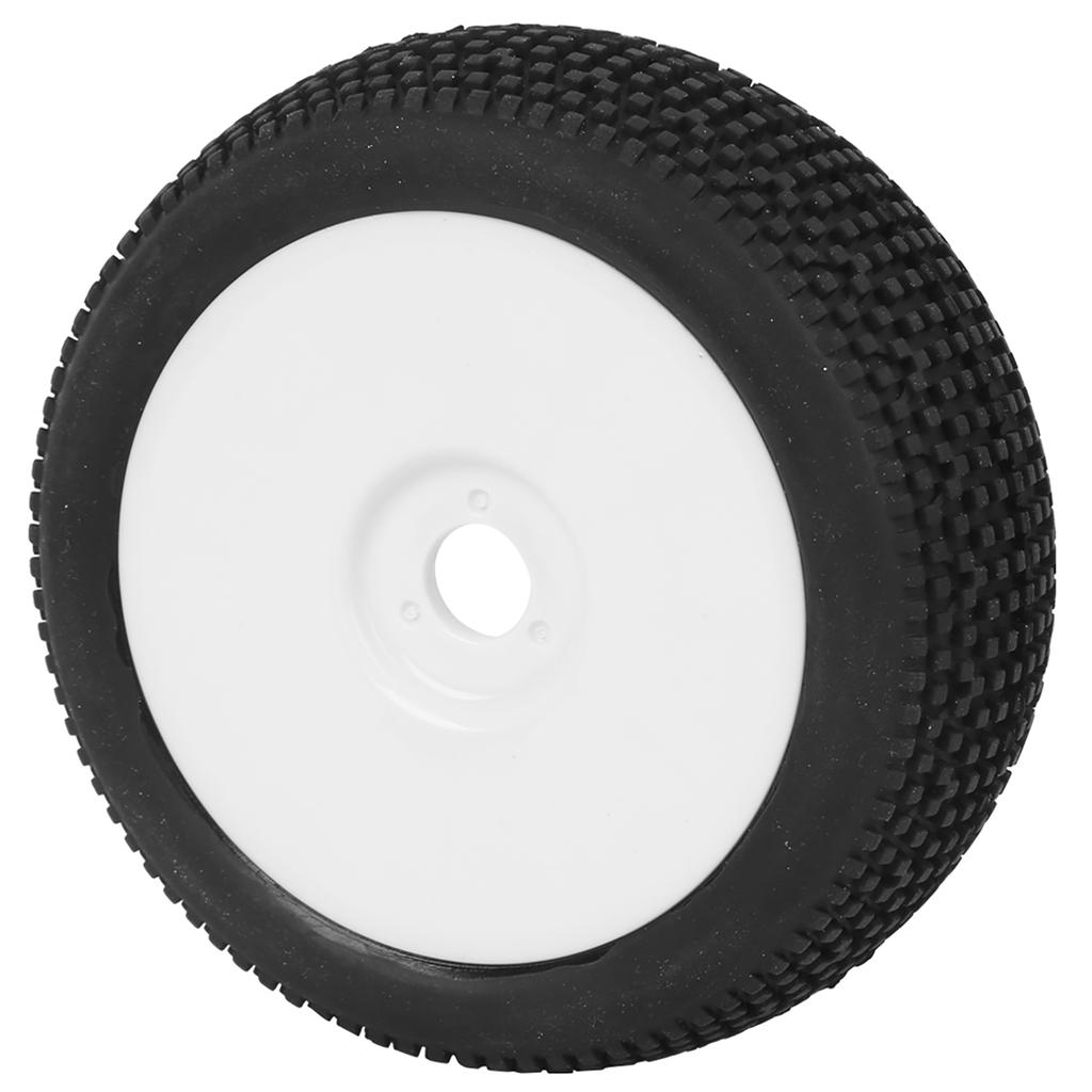 2pcs RC Rubber Tires 17mm Hex Wheel Hub for 1/8 Truck Off Road Model Crawler Car(White )