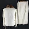 Tag Attached Itariya Natural Mink Fur Skirt Set Up Blazer Jacket 9 Off White(USED)