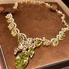 Electroplated Zircon Earrings, Necklace, Bracelet Set, Retro Luxury Accessories, Small and High End Female
