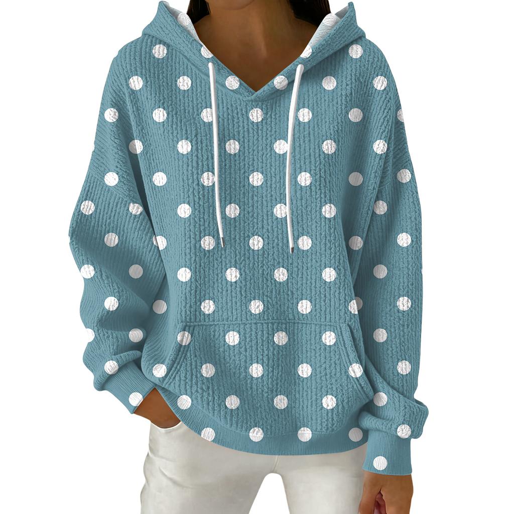 Women's Fashion Casual Floral Print Pullover Long-Sleeve Hooded Sweatshirt