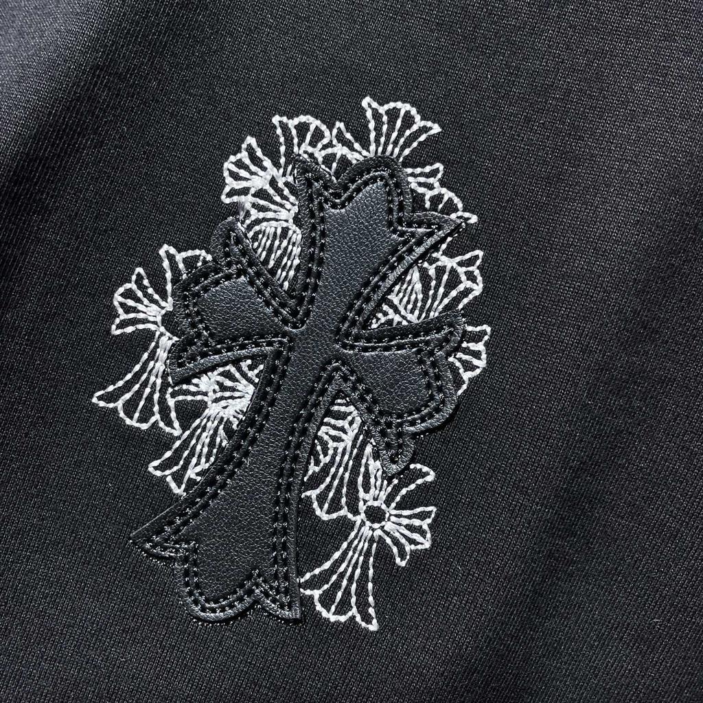 8550 CHROME HEARTS 2025 Летняя новая высококачественная хлопковая футболка с круглым вырезом, свободная, большого размера, для мужчин и женщин, парная футболка